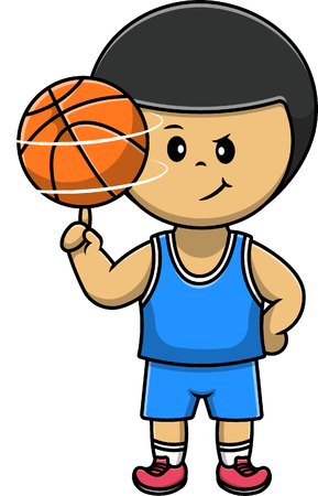 Boy Playing Basket Ball  Illustration