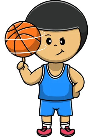 Boy Playing Basket Ball  Illustration