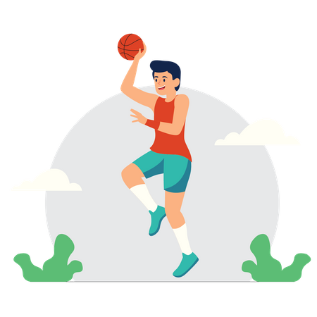Boy playing basketball  Illustration