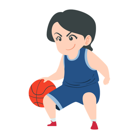 Boy playing basketball  일러스트레이션
