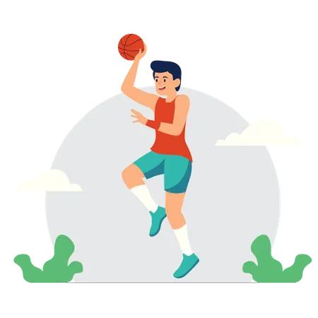 Boy playing basketball  Illustration