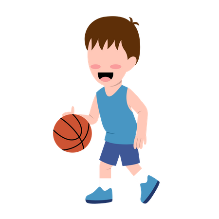 Boy Playing Basketball  Illustration