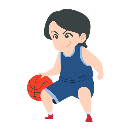 Boy playing basketball  Illustration