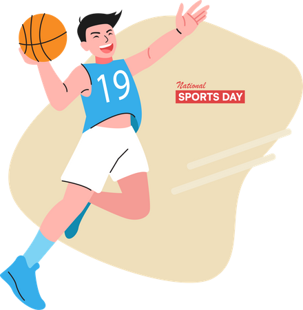 Boy playing basketball  Illustration