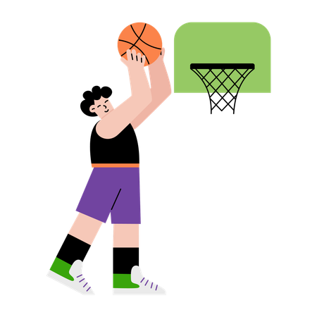 Boy playing basketball  Illustration