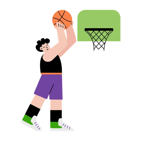 Boy playing basketball  Illustration