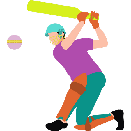 Boy playing cricket  Illustration