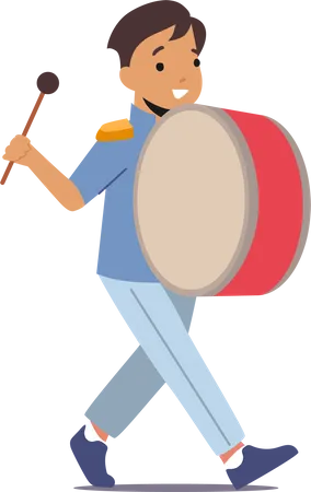 Boy playing drum Illustration