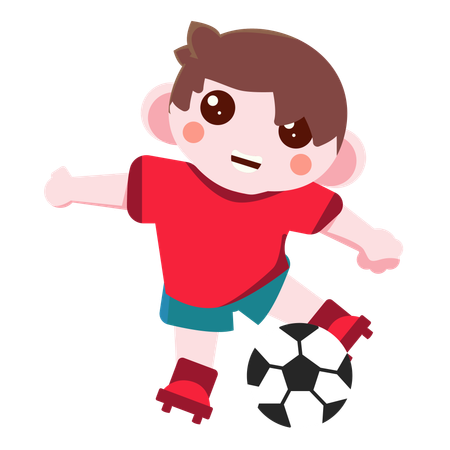 축구하는 소년  일러스트레이션