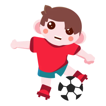 축구하는 소년  일러스트레이션