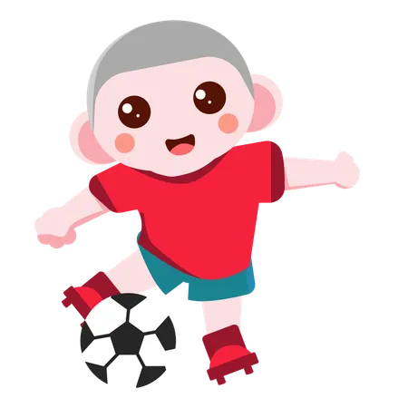 축구하는 소년  일러스트레이션
