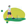 illustration for boy playing football