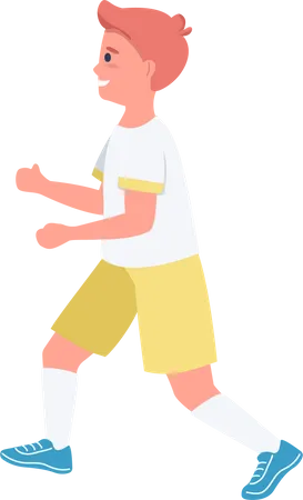 Young Male Athlete Participating In Marathon Semi Flat Color Vector Character Running Figure Full Body Person On White Simple Cartoon Style Illustration For Web Graphic Design And Animation Illustration