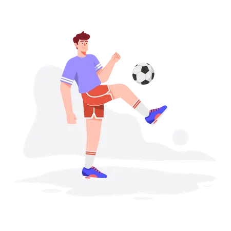 Boy playing football  일러스트레이션
