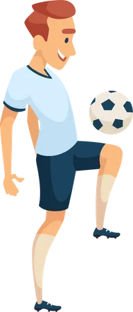 Soccer Character Playing Football Isolated Sport Mascots Illustration