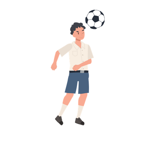 Boy playing football  イラスト