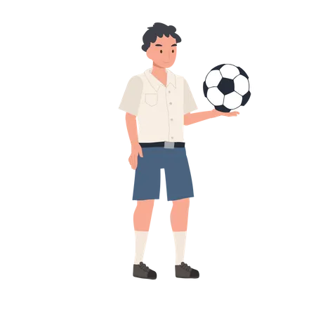Boy Playing Football  イラスト