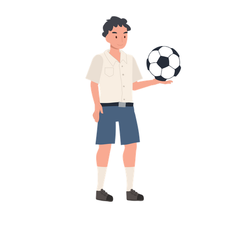 Boy Playing Football  Illustration