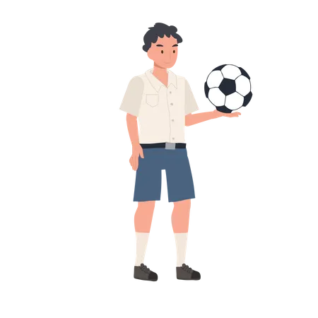 Boy Playing Football  Illustration