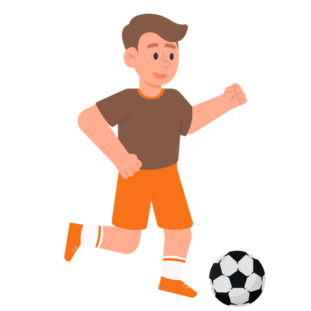 Boy Playing FootBall  Illustration