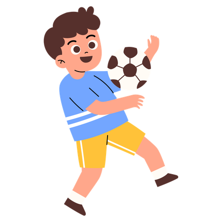 Boy playing football  Illustration