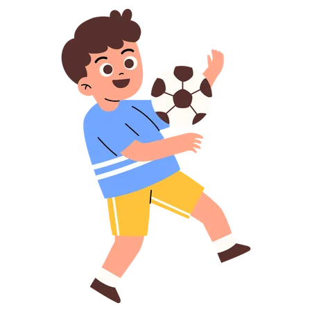 Boy playing football  Illustration