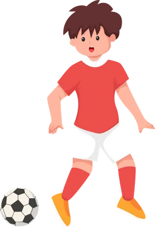 Boy Playing Football  Illustration