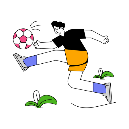 Boy playing football  Illustration