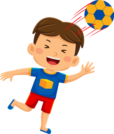 Boy Playing Football  Illustration