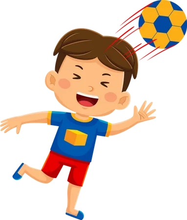 Boy Playing Football  Illustration