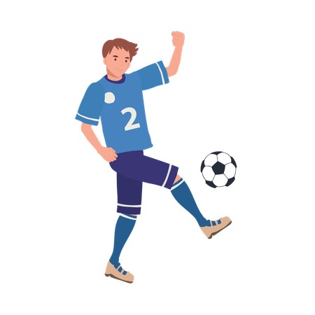 Boy playing football  Illustration