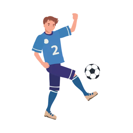 Boy playing football  Illustration