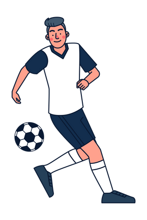 Boy playing football  Illustration