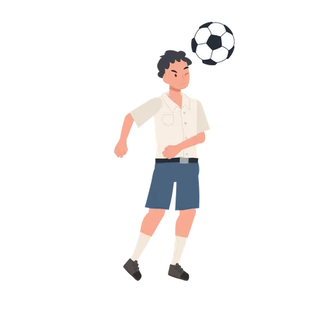 Boy playing football  Illustration