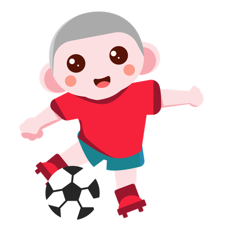 Boy playing football  Illustration