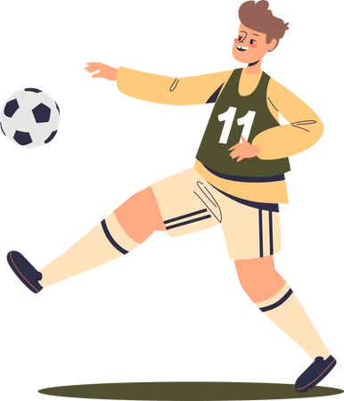 Boy playing football  Illustration