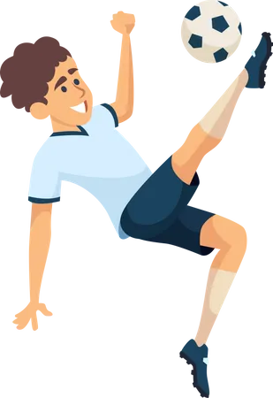 Boy Playing Football  Illustration