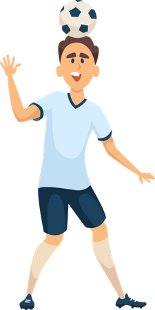 Boy Playing Football  Illustration