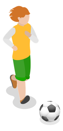 Boy Playing Football  Illustration