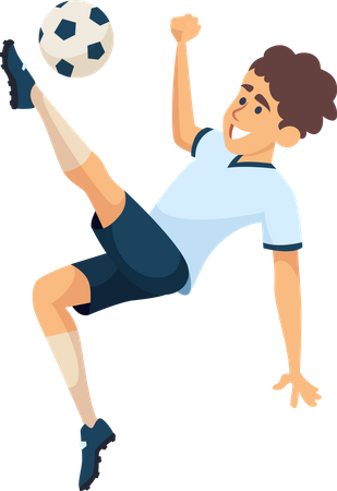 Boy Playing Football  Illustration