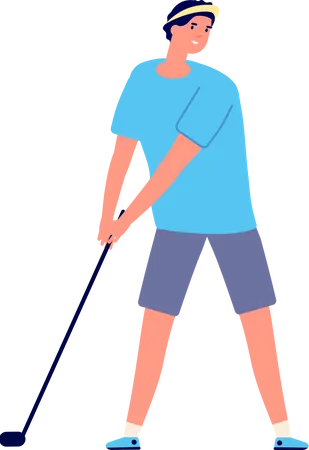 Boy playing golf Illustration