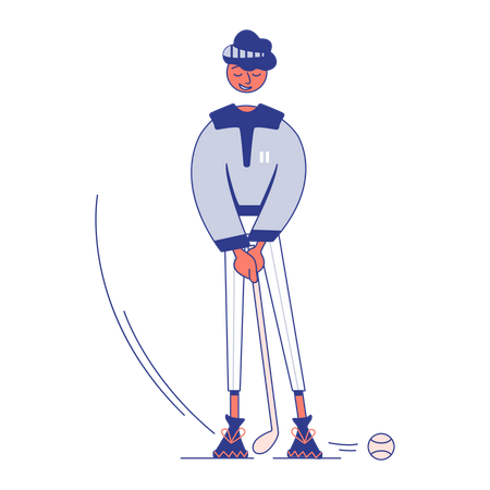 Boy playing golf  Illustration