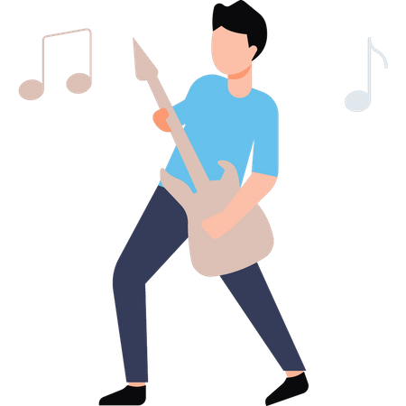 Boy playing guitar  Illustration