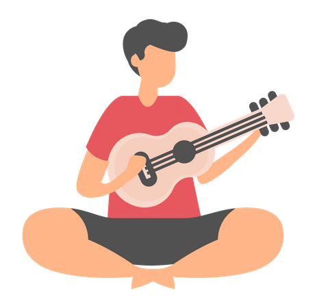 Boy playing guitar  Illustration