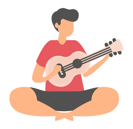 Boy playing guitar  Illustration