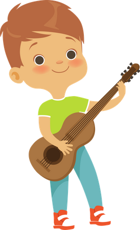 Boy playing guitar  Illustration