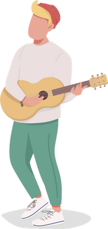 Boy playing guitar  Illustration