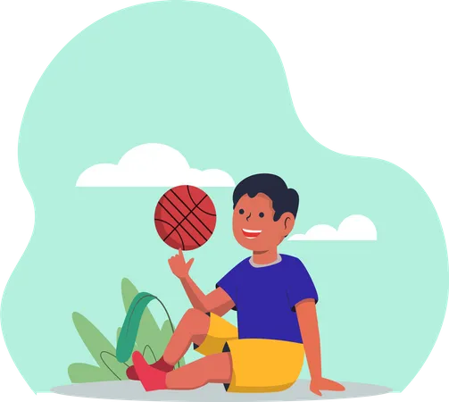 Boy playing  Illustration