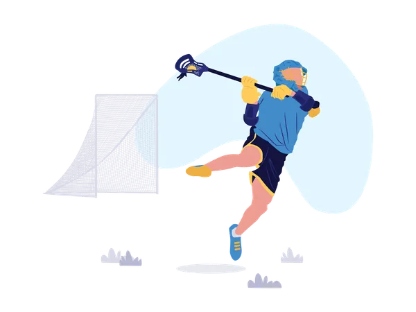 Boy playing Lacrosse  Illustration