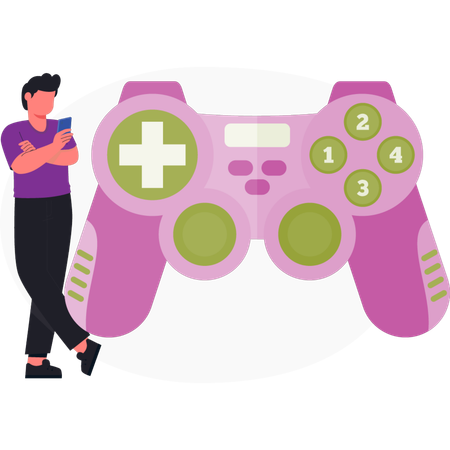 Boy  playing online video game  Illustration
